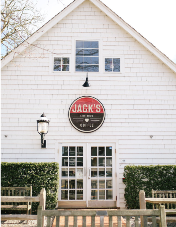 Jack's Stir Brew Coffee entrance for Amagansett, Long Island
